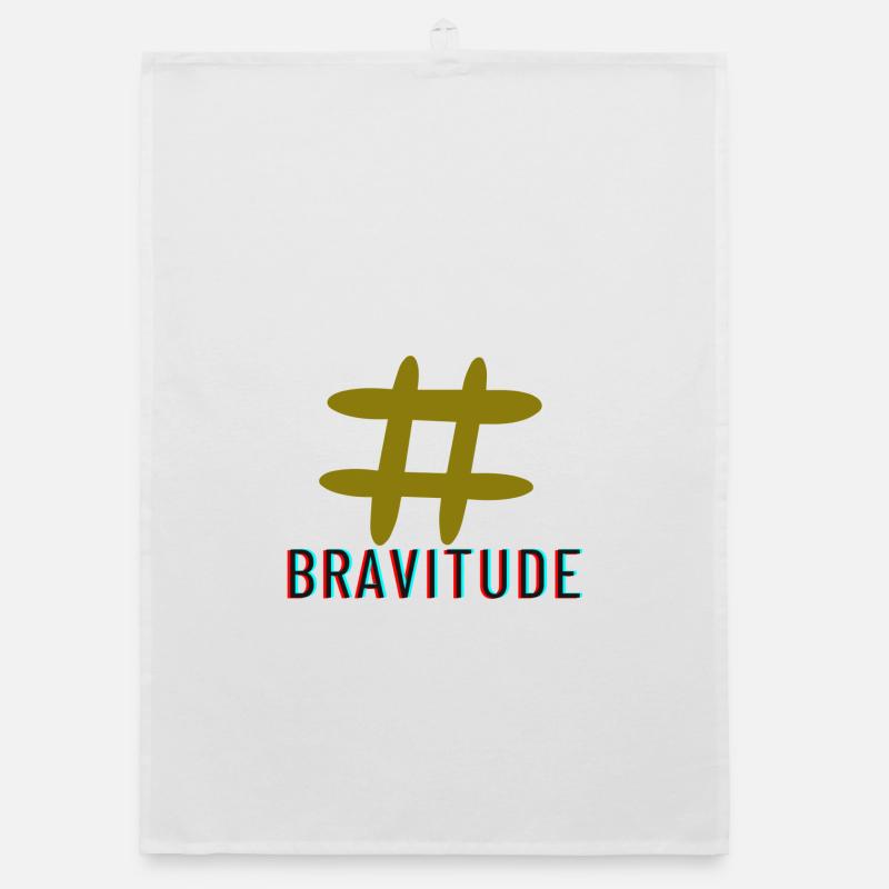 Bravitude hatch tag slogan Organic dish towel