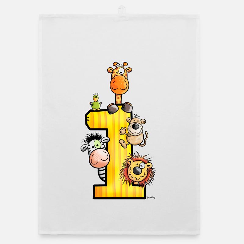 Erster Geburtstag Organic Geschirrtuch