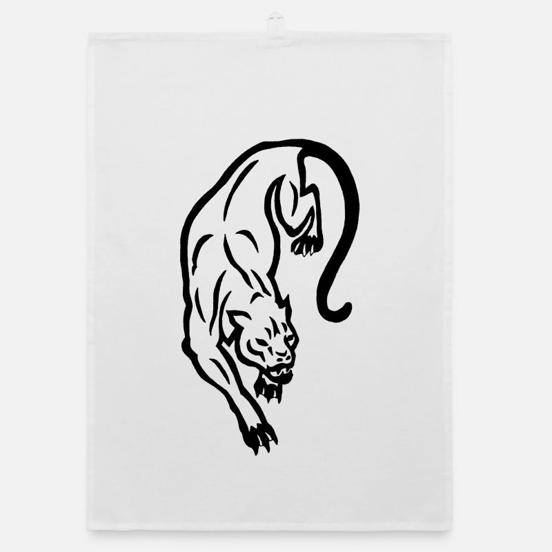 Silhouette de panthère noire Torchon bio