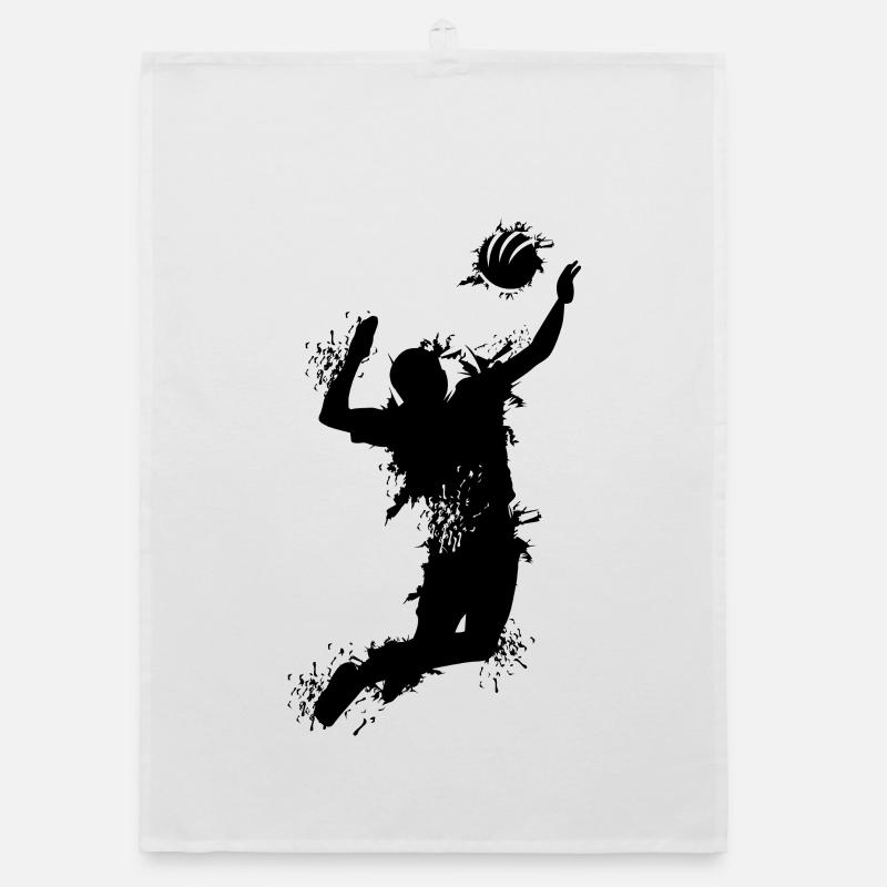 Volleyball Attack Explosion Player Team Organic dish towel