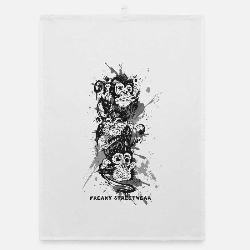 Trois singes Torchon bio