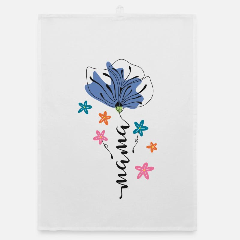 Maman – Conception 🌸💙 de fleurs Torchon bio