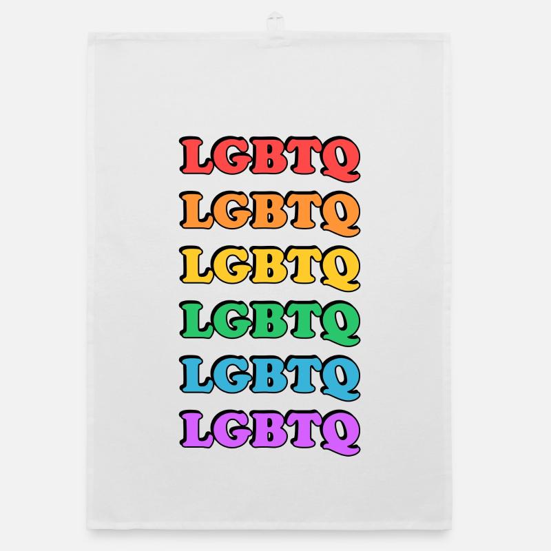 Rainbow LGBTQ - Organic Geschirrtuch - Weiß