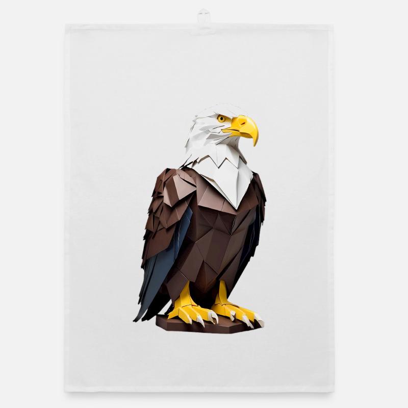 Origami Eagle Geometry Organic dish towel