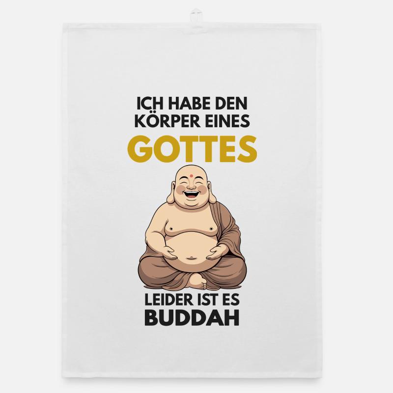 Körper eines Gottes – Leider ist es Buddah Organic Geschirrtuch