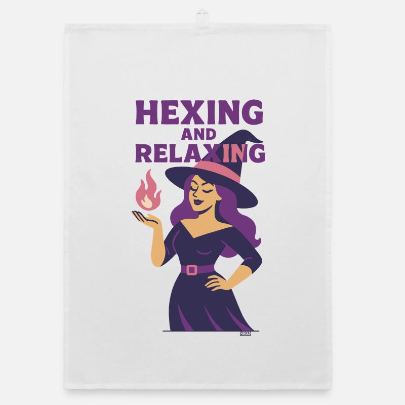 Hexing and Relaxing Witch Organic dish towel