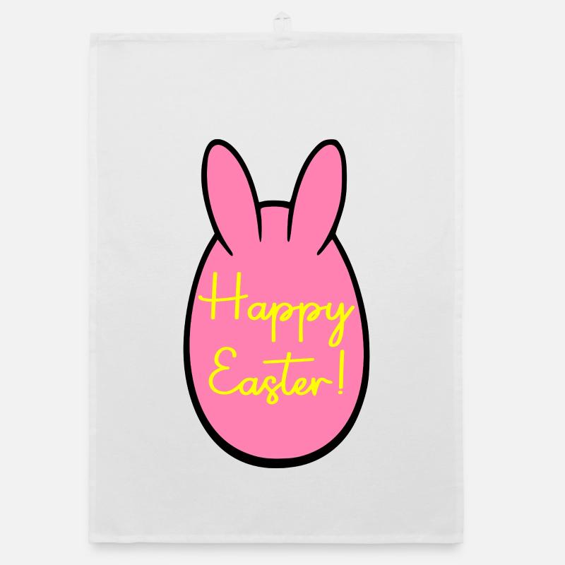 Joyeux lapin de Pâques Torchon bio