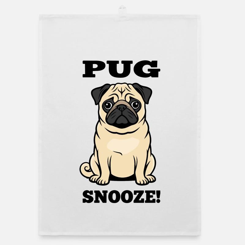 Pug Dog Mops Snooze Hundebegleiter Organic Geschirrtuch