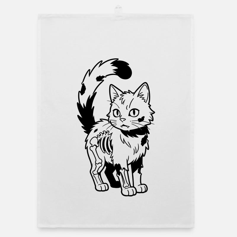 Zombie Cat Organic dish towel