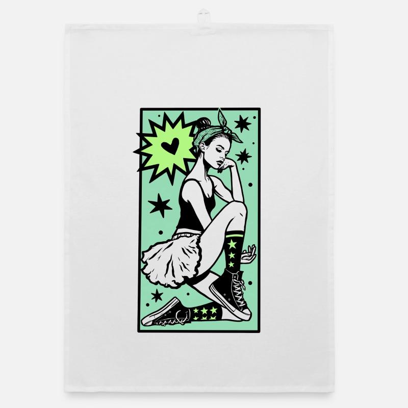 Female dancer #1 Organic dish towel