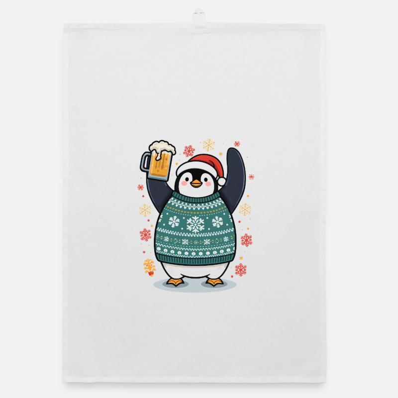 Pingouin festif en pullover Torchon bio