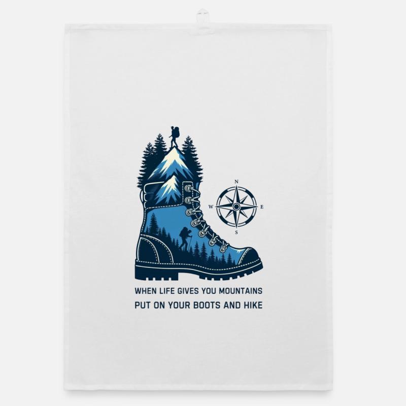 Mountain Boot with Compass Organic dish towel
