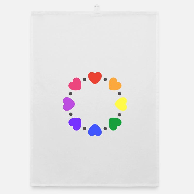 Regenbogen Herzen Organic Geschirrtuch