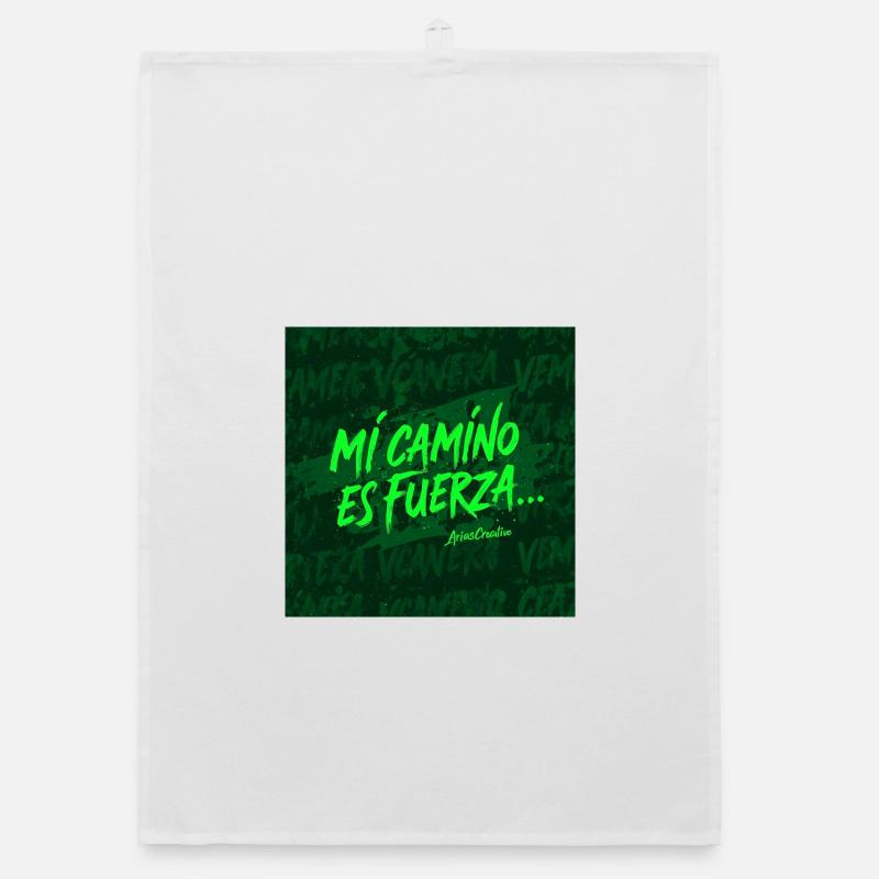 My path is strength - Organic dish towel - white