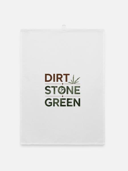 Dirt Stone Green – Landschaftsbau & Gartenbau Desi - Organic Geschirrtuch - Weiß - Vorne