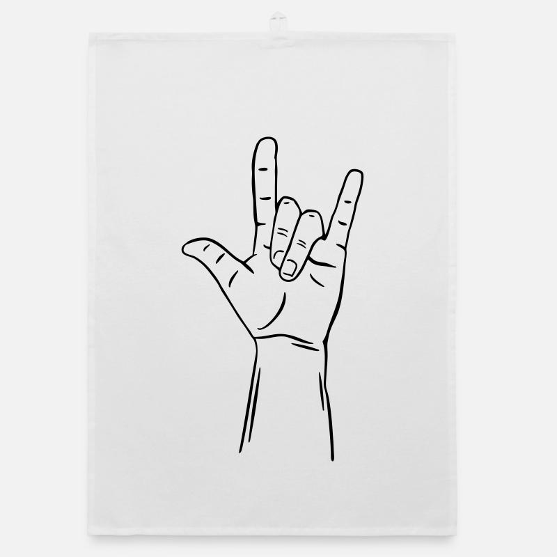 geste de la main je t'aime / je t'aime Torchon bio