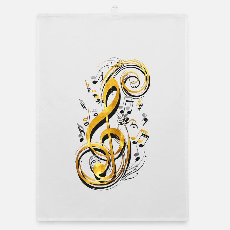 Music Note - Music Key - Note Key - Note Organic dish towel
