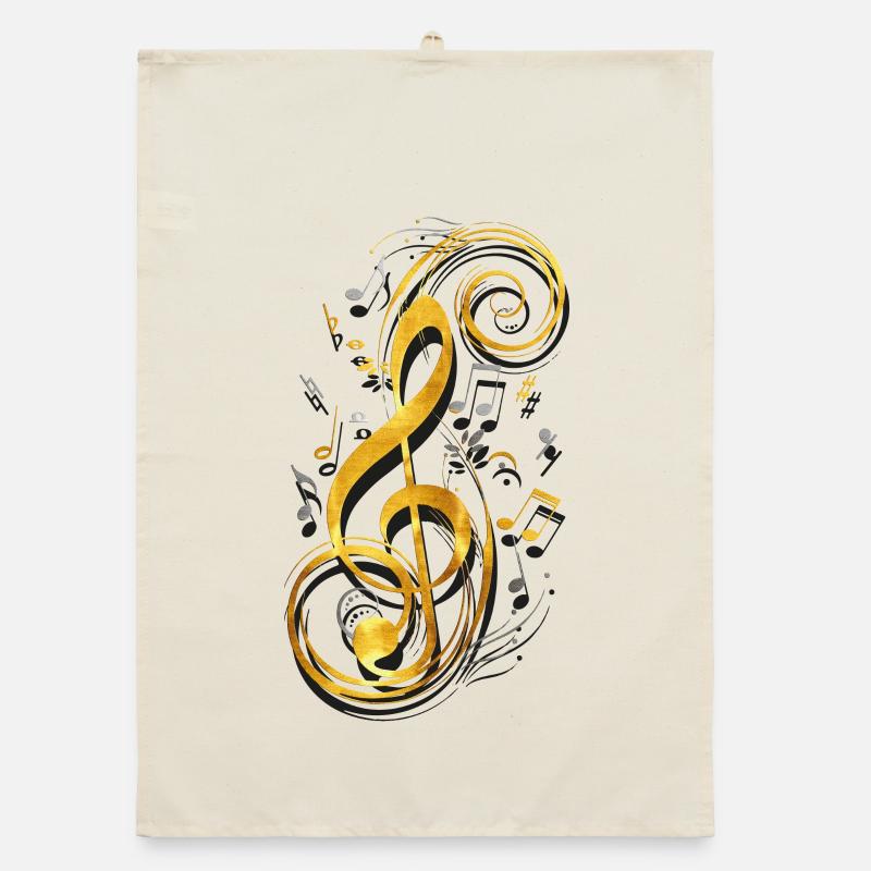 Music Note - Music Key - Note Key - Note Organic dish towel