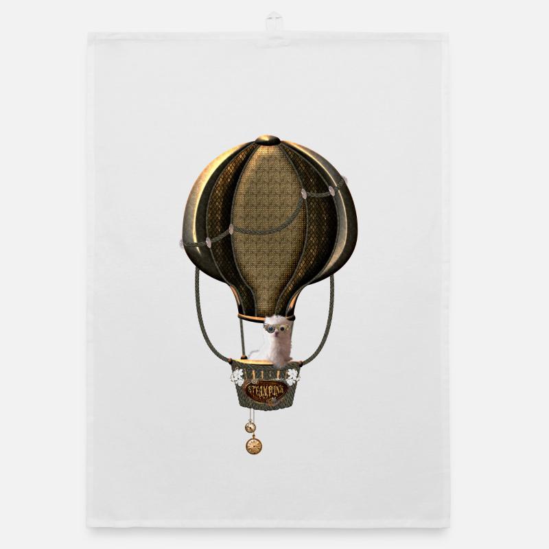 Steampunk, Heißluftballon Organic Geschirrtuch