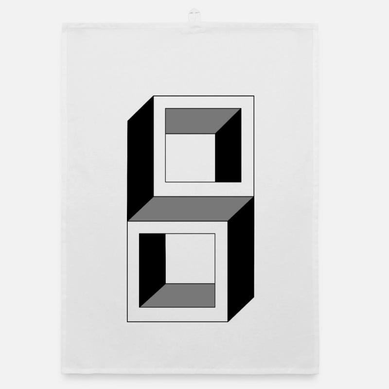 Stacked Frames Monochrome Organic dish towel