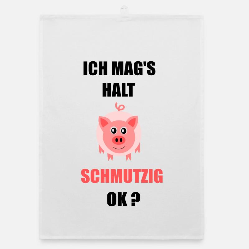 Fasching, Karneval, Kostüm, Schwein Organic Geschirrtuch