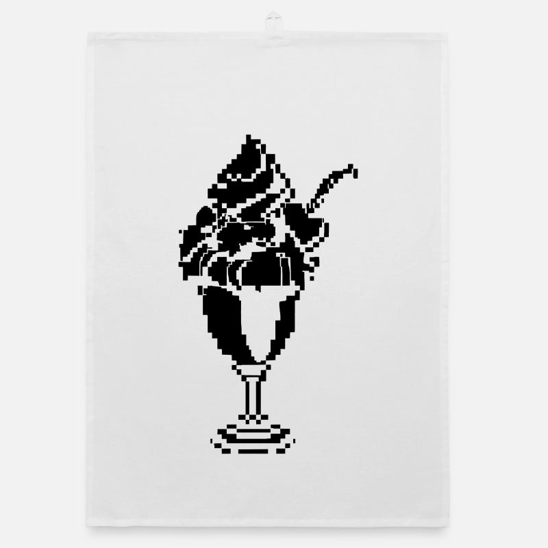 cream sundae pixels Organic dish towel