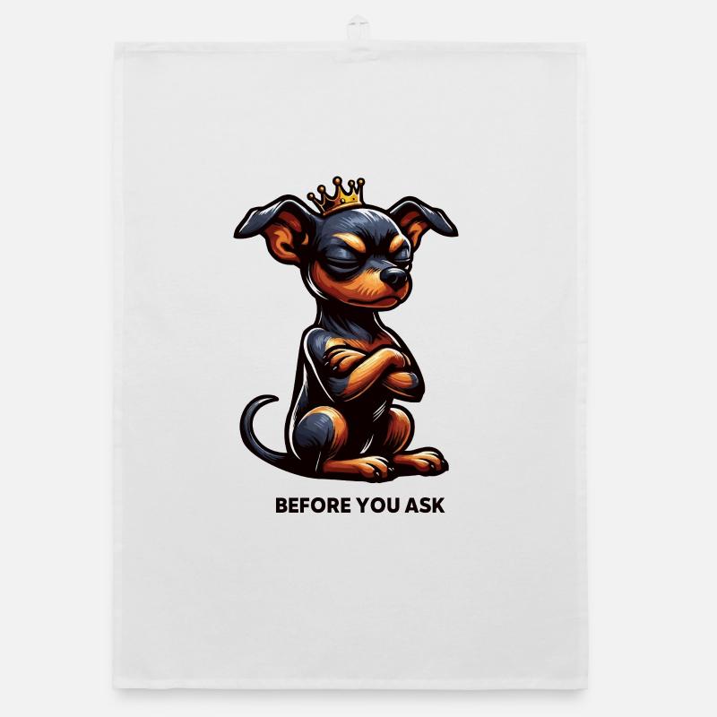 Avant de demander à un chien miniature pinscher pinscher Torchon bio