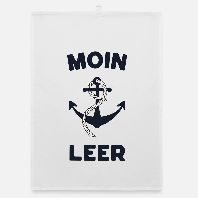 Moin Leer – Maritimes Anker-Design Organic Geschirrtuch