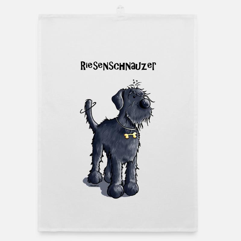 Süßer Riesenschnauzer - Organic Geschirrtuch - Weiß