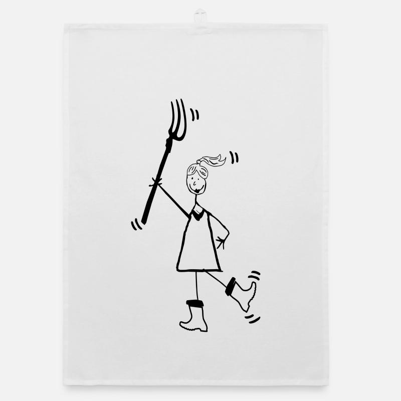 Mädchen Mistgabel Gummistiefel Organic Geschirrtuch