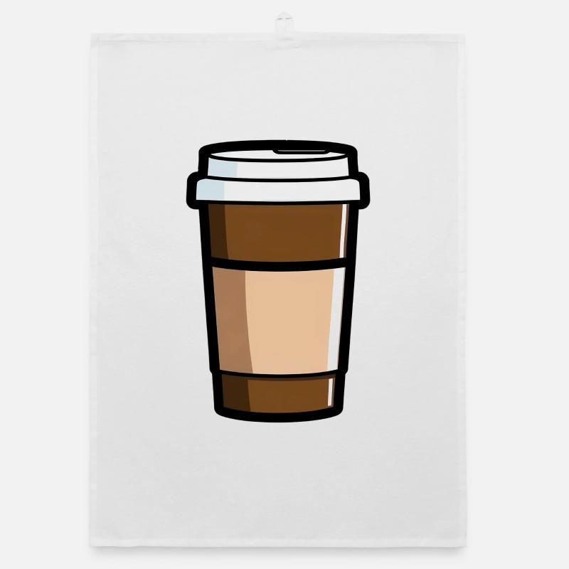 Kafee pour aller matin personne - Torchon bio - blanc