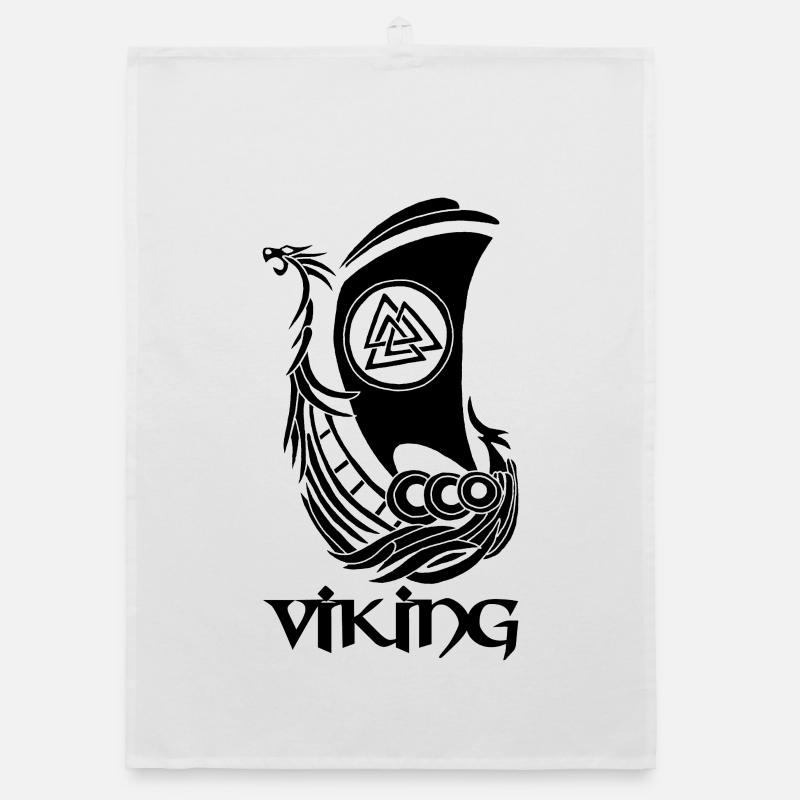 Bateau viking noir Torchon bio