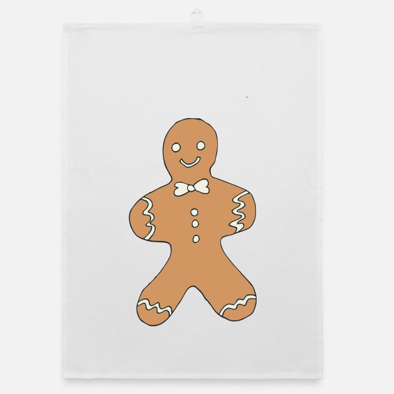 Gingerbread Man Christmas Design Organic dish towel