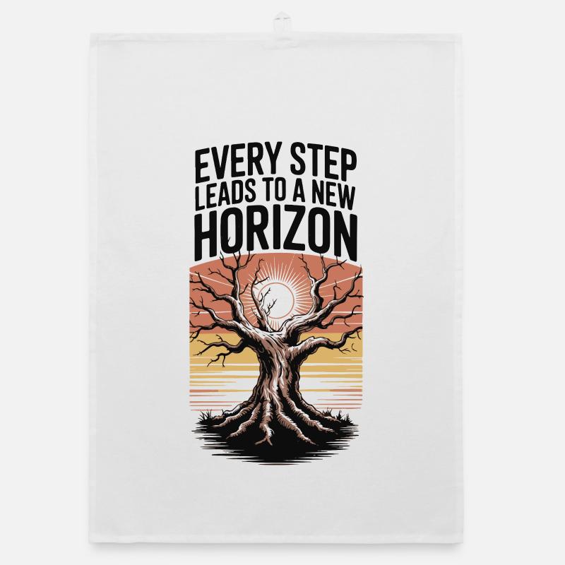 Every Step Leads to a New Horizon Organic dish towel