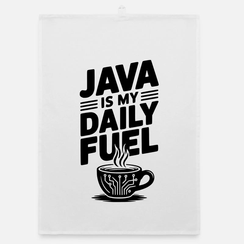 Java is My Daily Fuel Organic dish towel