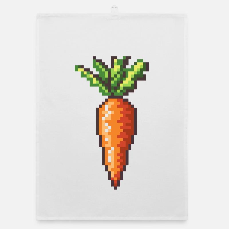 Pixelkarotte Retro Pixelkunst Organic Geschirrtuch