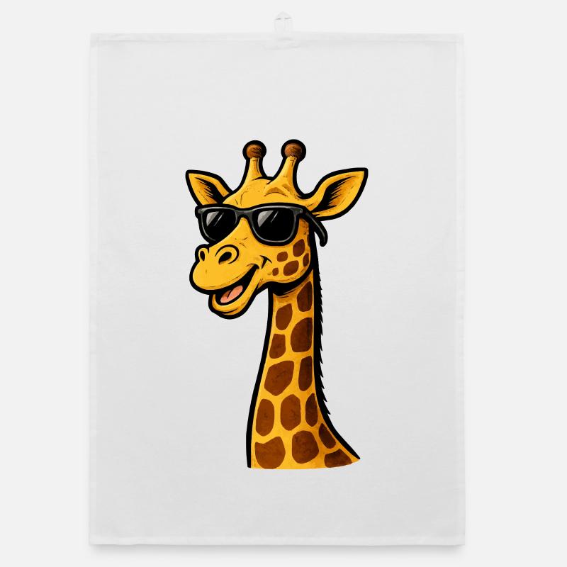 Girafe avec lunettes de soleil Torchon bio