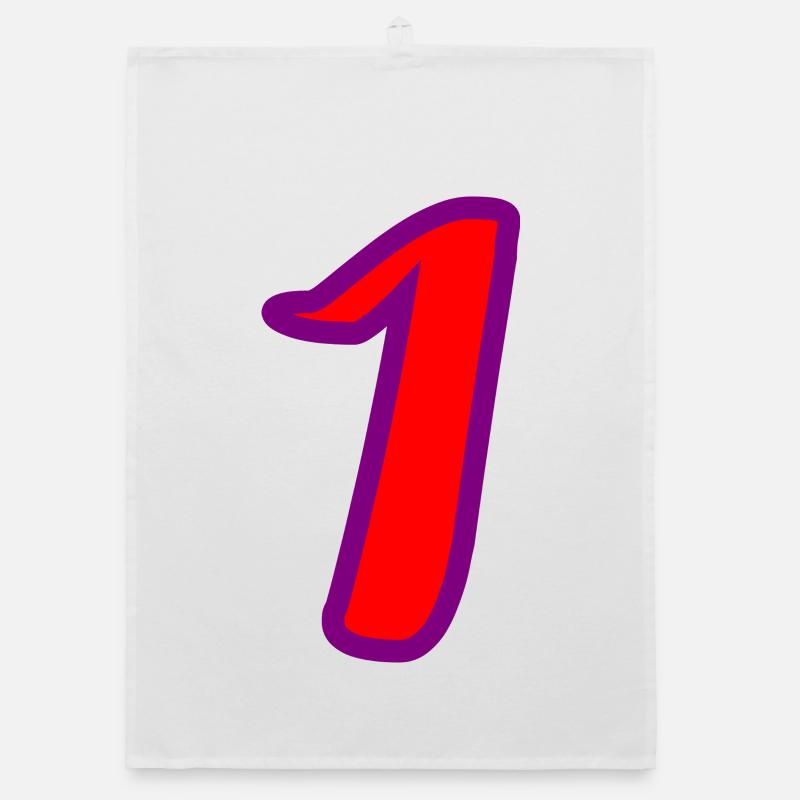1. 1 AN. 1er ANNIVERSAIRE. ANNIVERSAIRE 1 AN - Torchon bio - blanc