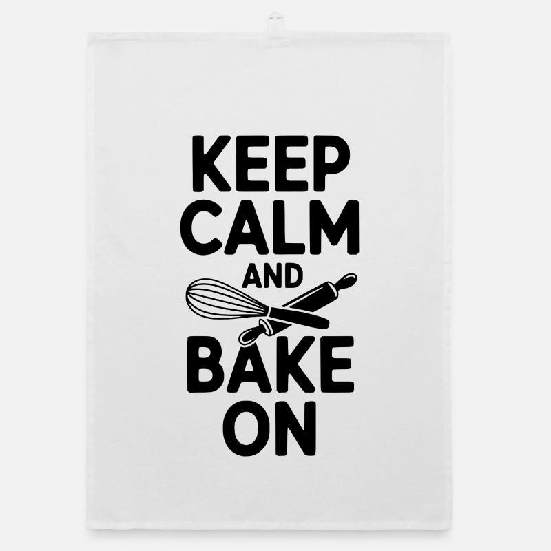 Keep Calm and Bake On Organic dish towel
