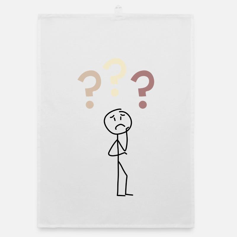 Three Question Marks – Minimal Mystery Design Organic dish towel
