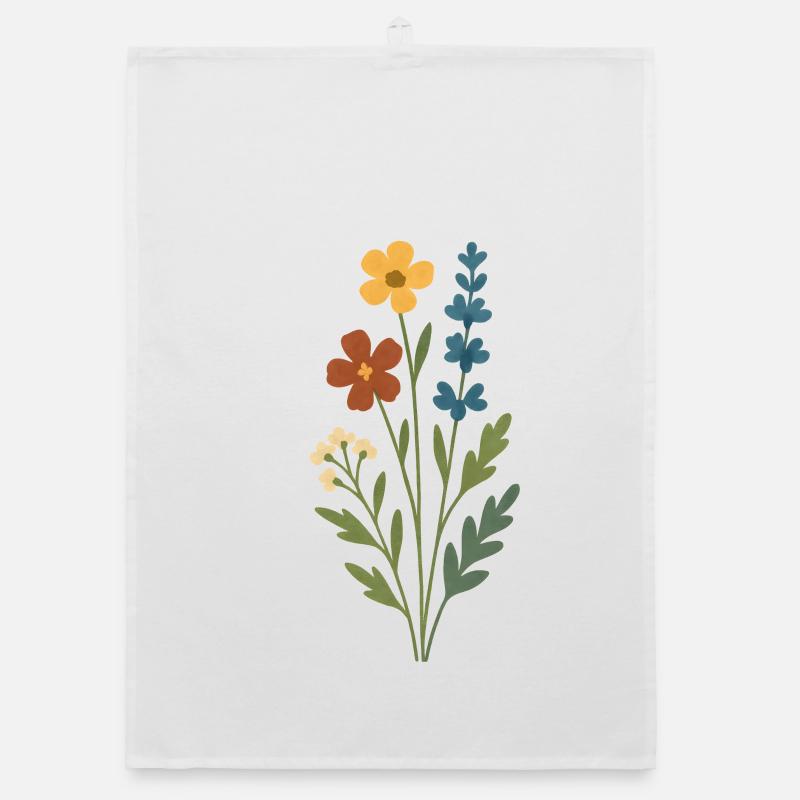 Aquarellblumenstrauß Organic Geschirrtuch