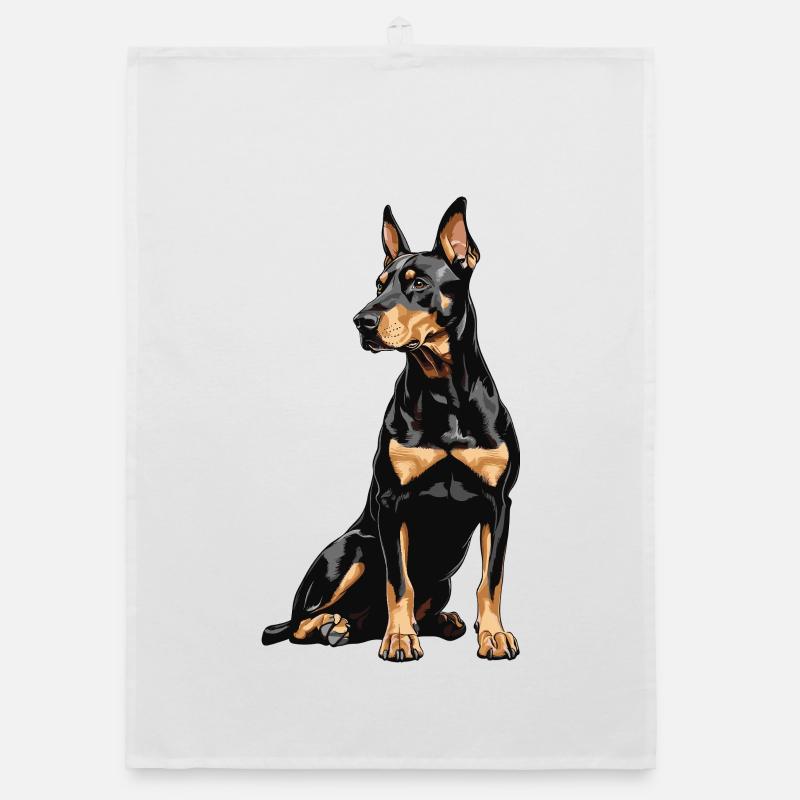 Doberman Portrait Torchon bio