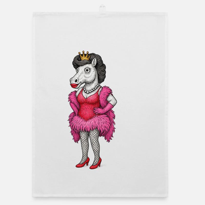Königliche Stute-Diva in rosa Federn Organic Geschirrtuch