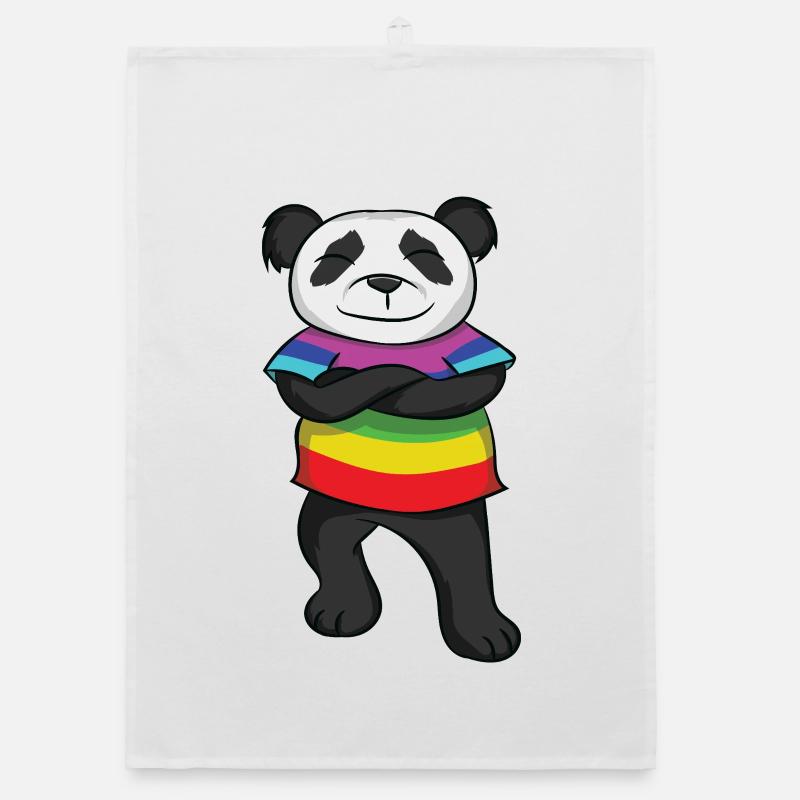 Panda Rainbow Pride avec Attitude Torchon bio