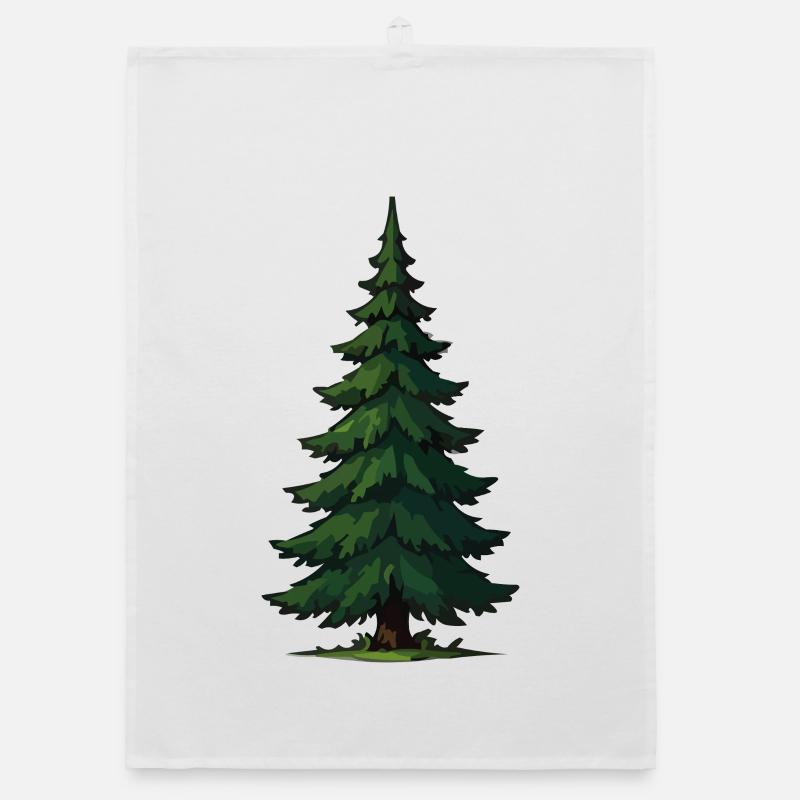 Silhouette de pin Forêt Design Torchon bio