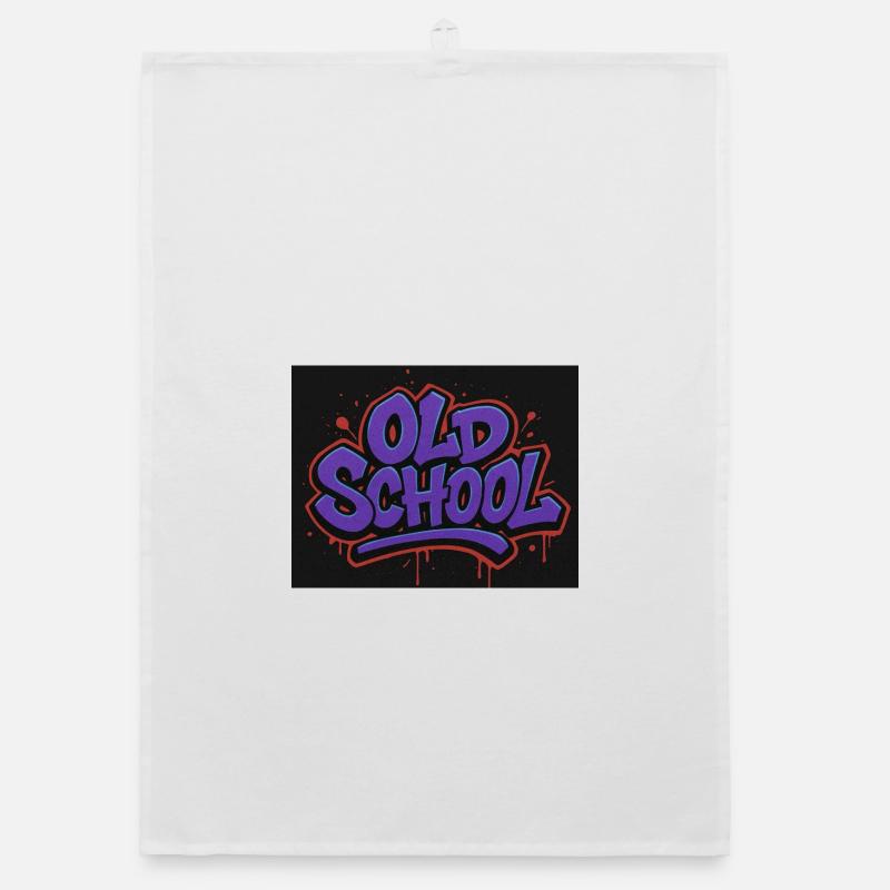 Old School Graffiti Lettering Organic dish towel
