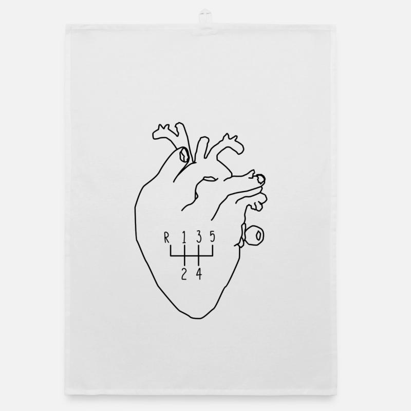 Heart Gear Shift Driver Organic dish towel
