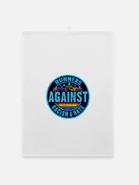 Runners against Racism and Hate Laufshirt - Organic Geschirrtuch - Weiß
