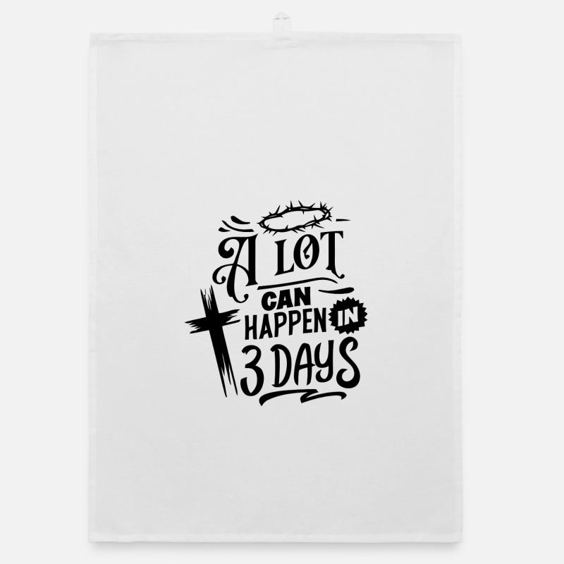 A Lot Can Happen in 3 Days Easter Organic dish towel