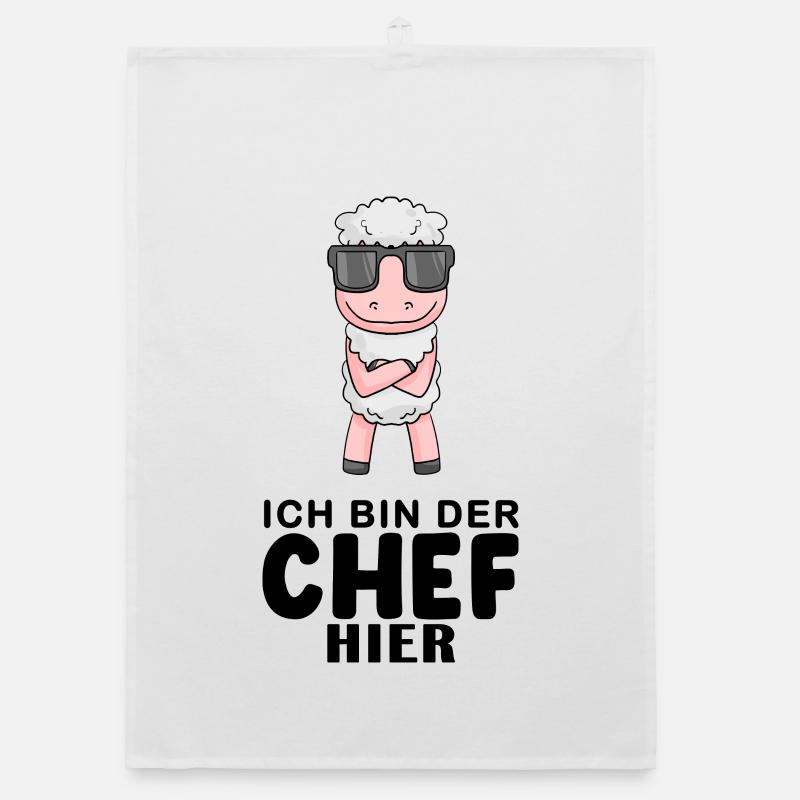 Chef Spruch Anführer Schaf Motiv Organic Geschirrtuch